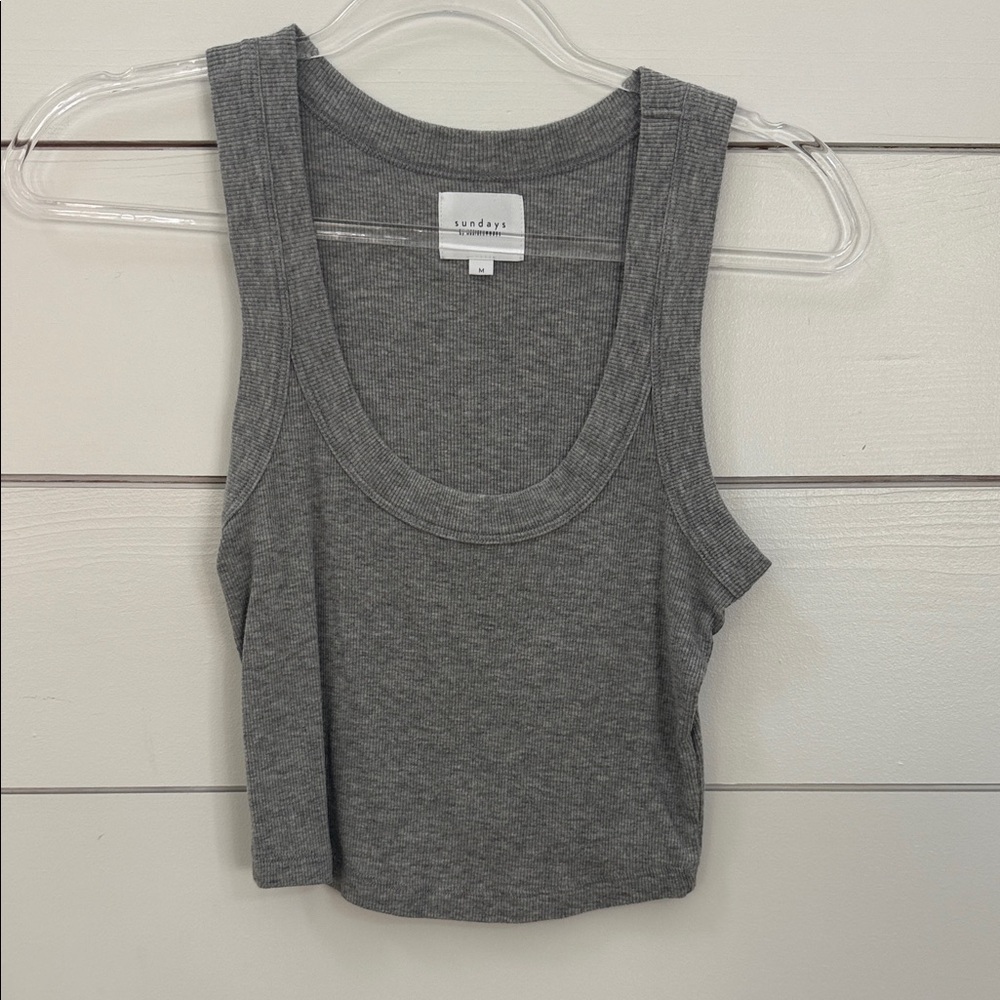 Sundays Charcoal Ribbed Tank Top